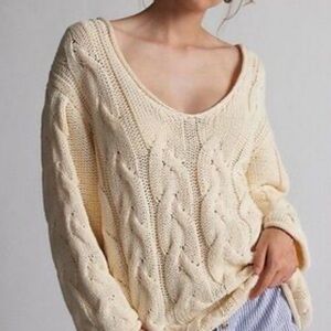 Urban Outfitters BDG skylar cable knit sweater ivory